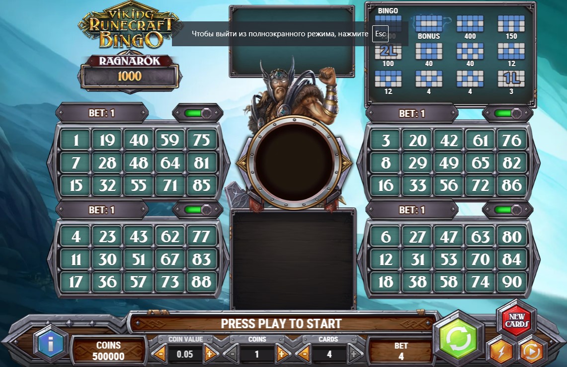 Pruebe la VIKING RUNECRAFT BINGO de Play'N Go en modo demo