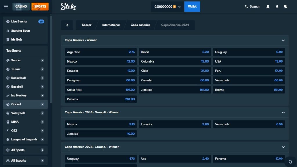 Stake apuesta por la Copa América
