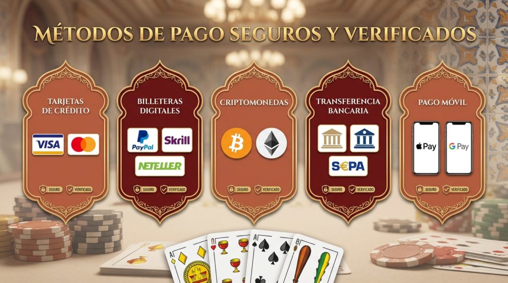 Métodos de pago casino Uruguay - tarjetas crédito débito billeteras digitales criptomonedas